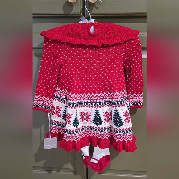 NWT Tahari Baby Christmas dress and tights - Picture 2 of 5